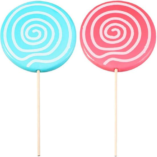 Amosfun 2pcs Fake Lollipop Giant Swirl Candy Props Tea Party Weddings Anniversary Party Decoration Photo Booth Props 11.81 X 5.11 Inches