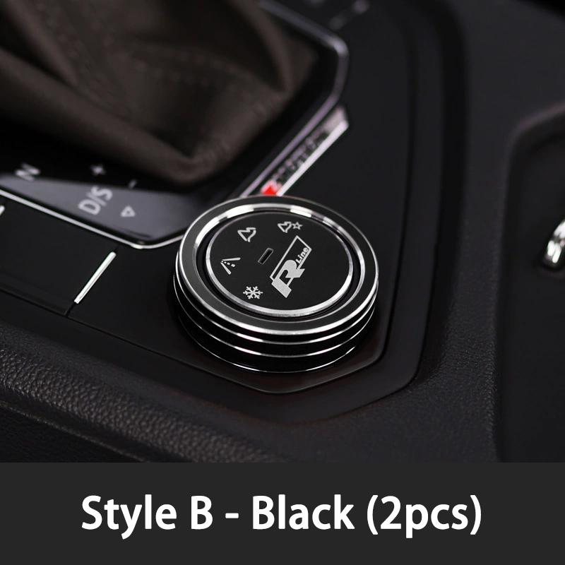 2026 Hot Sticker 2Pcs 3D Aluminum Interior Driving Mode Knob Ring Decorative Stickers For VW Volkswagen Tituan Tharu TAYRON T-RO