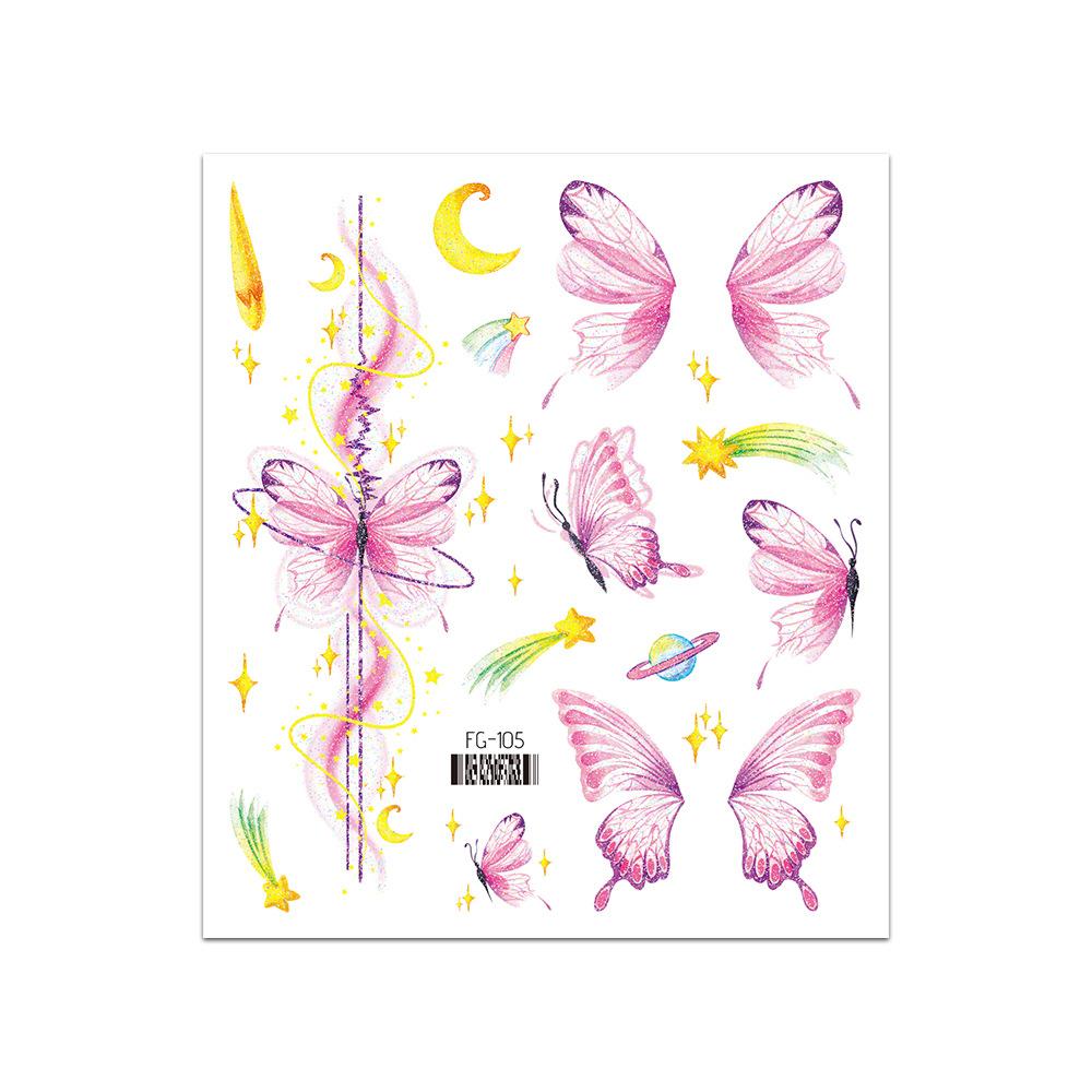 

Временные татуировки с блестящими бабочками, наклейки на лицо для музыкального фестиваля, вечеринки, макияж принцессы 105*120mm