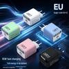 Macaron Color PD65W Fast Charging Dual-Port Retractable Charger