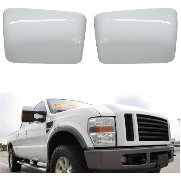 Oxford White Mirror Cover Caps For 2008-2024 Ford F250 F350 F450, Super Duty Towing Truck Accessories (17-22 Super Duty Oxford White)