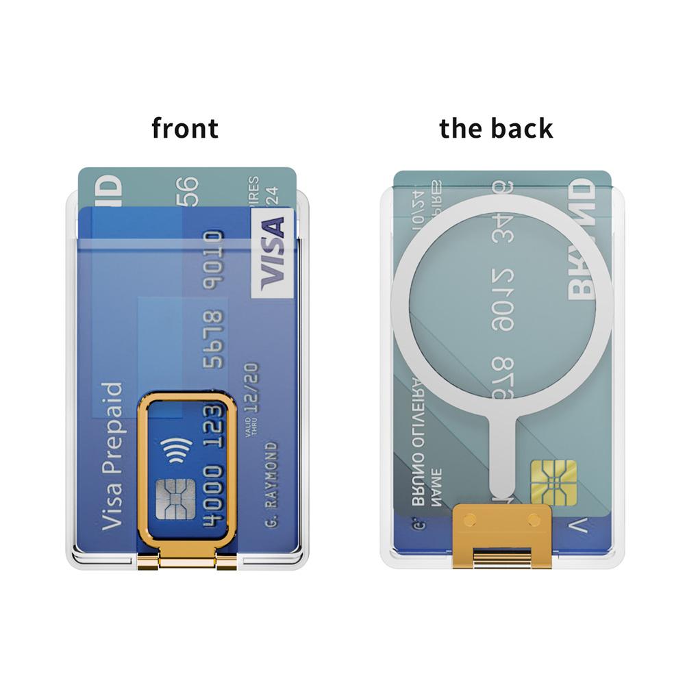 Transparent Magnetic For Magsafe Wallet Case For iPhone 17 16 15 14 13 Pro Max Cover For Samsung S24 S25 Ultra Slot Card Holder