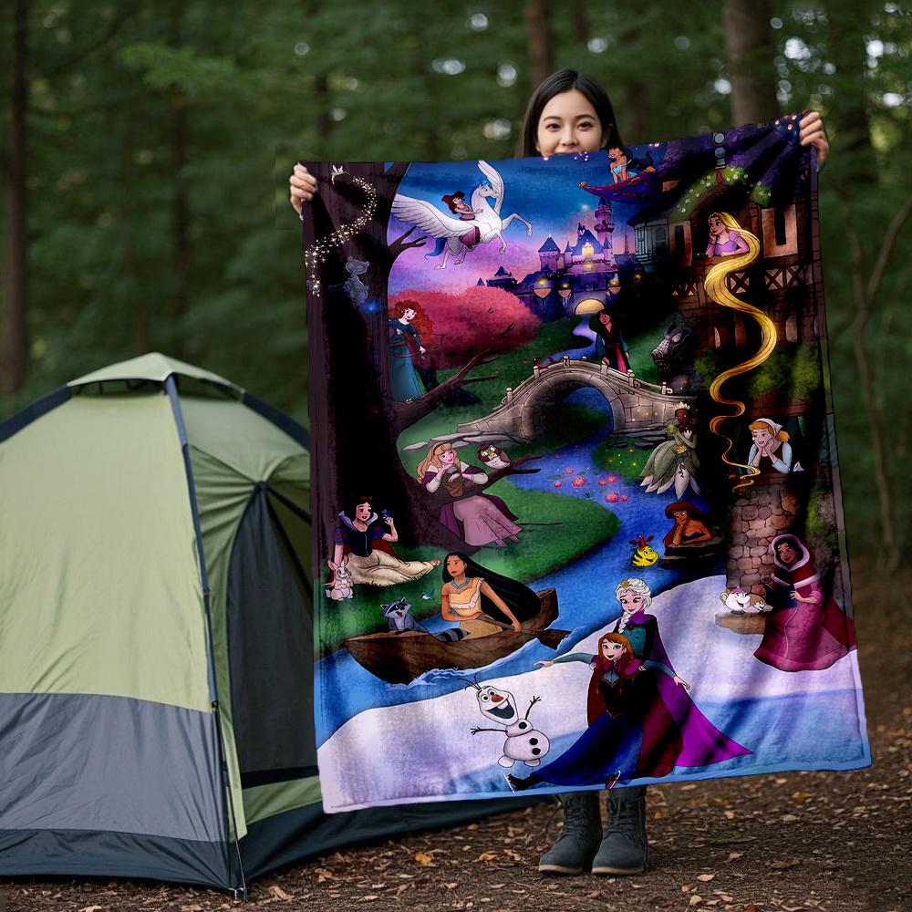 

1pc, Disney Princesses and Friends Blanket, Soft and Cozy Home Decor Gift for All Seasons, Perfect 80x120cm