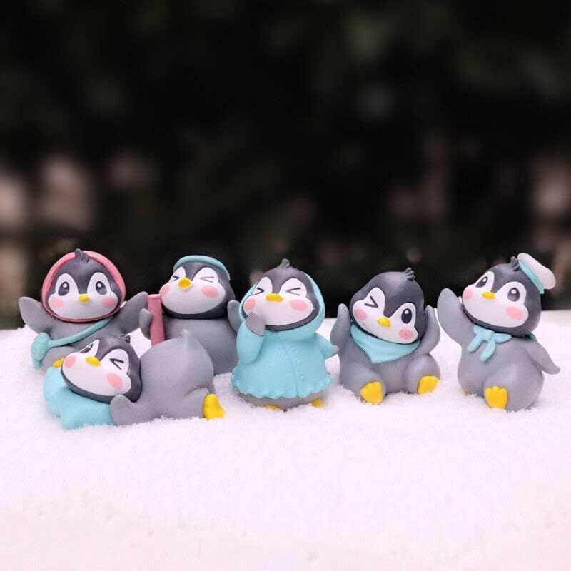 1 Set (6 Pcs) Cute Penguin Miniature Figurines Showpiece | Gift for Him/Her, Return Gift, Home Decor, Table, Car Dashboard