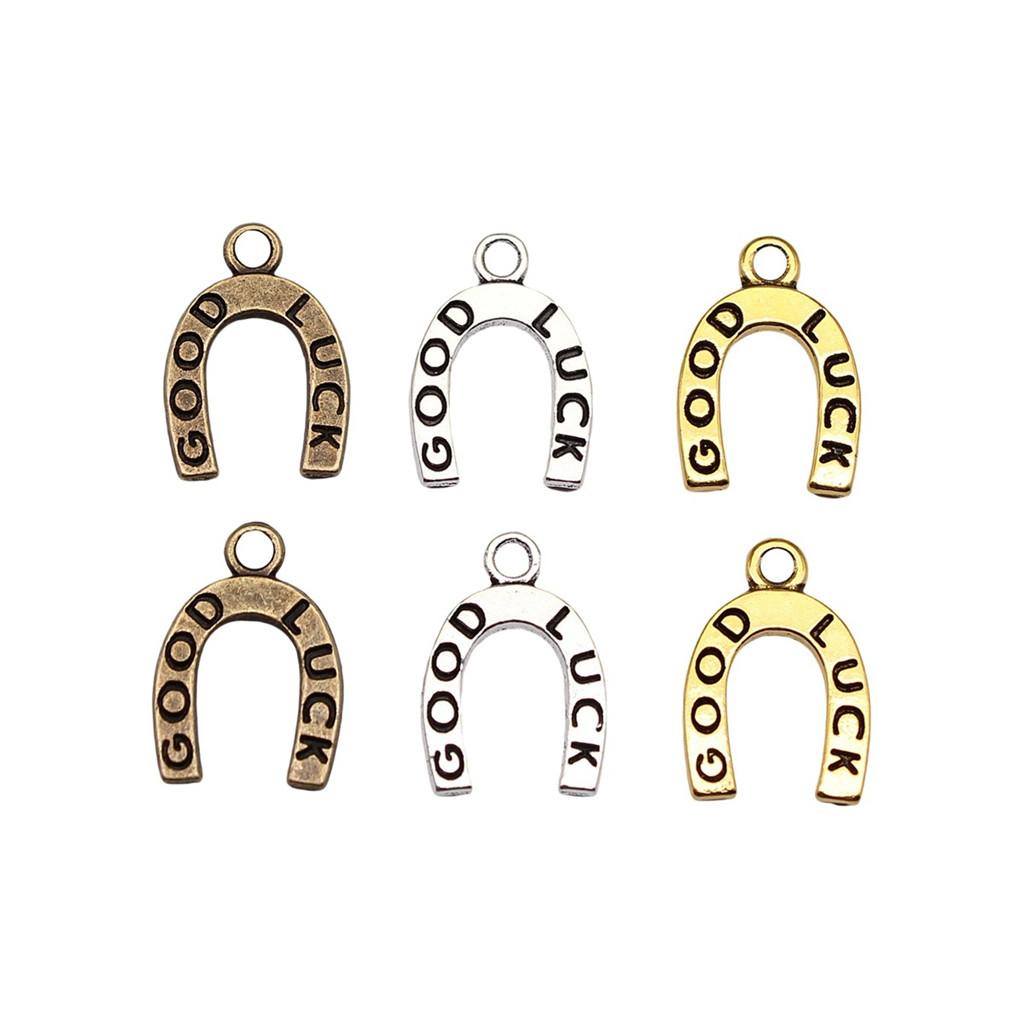 Vintage Horseshoe Charms Alloy Metal Pendants For DIY Jewelry Lucky Themed Accessories