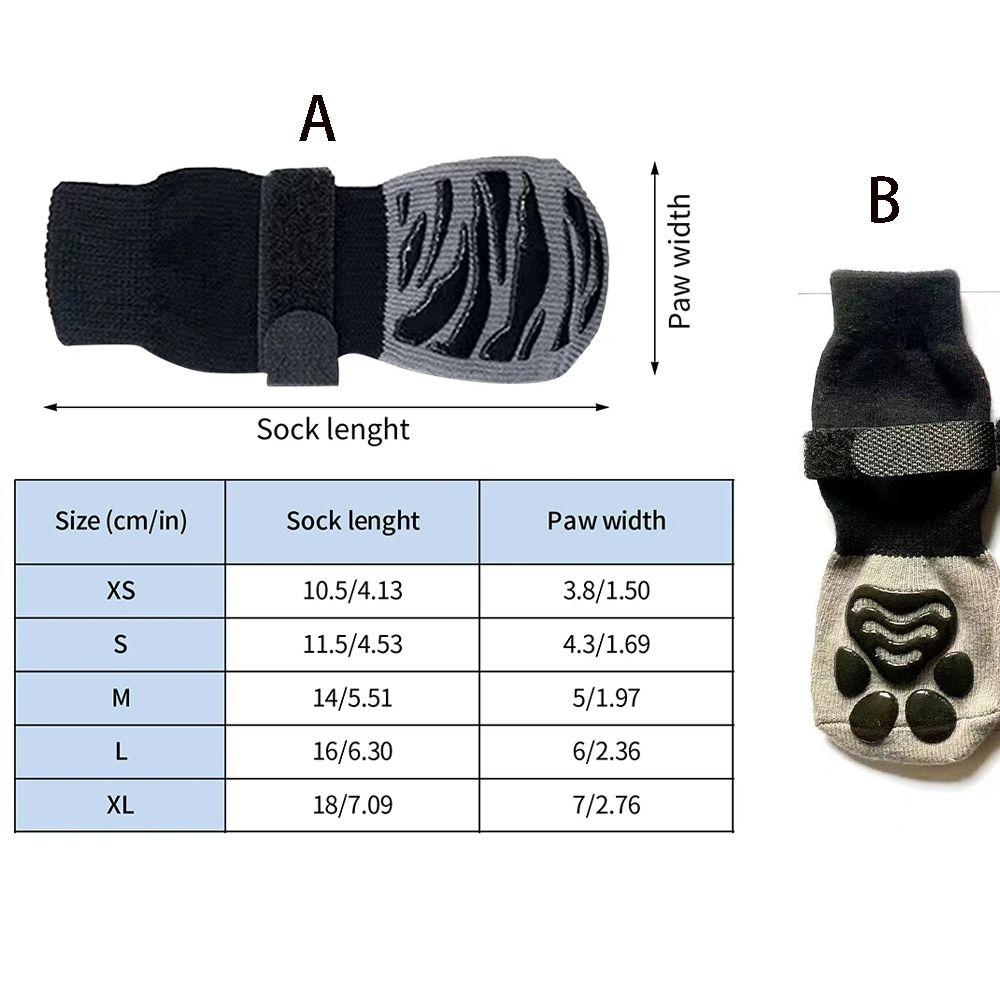 4 pièces/ensemble Avec Sangles Protecteur de Patte d'Animal de Compagnie Antidérapant Chaussettes de Sol pour Chien Couvre-Pied pour Animal de Compagnie Chaussettes pour Chien Automne