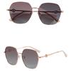European & American Fashion Polygonal Polarized Sunglasses - UV Protection Metal Frame for Women