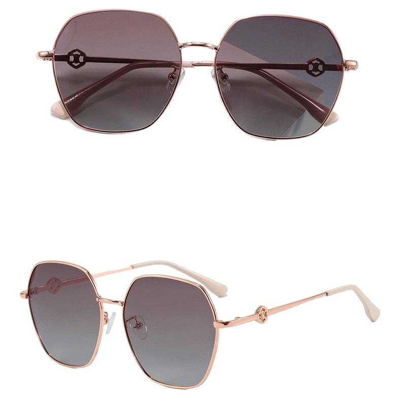European & American Fashion Polygonal Polarized Sunglasses - UV Protection Metal Frame for Women