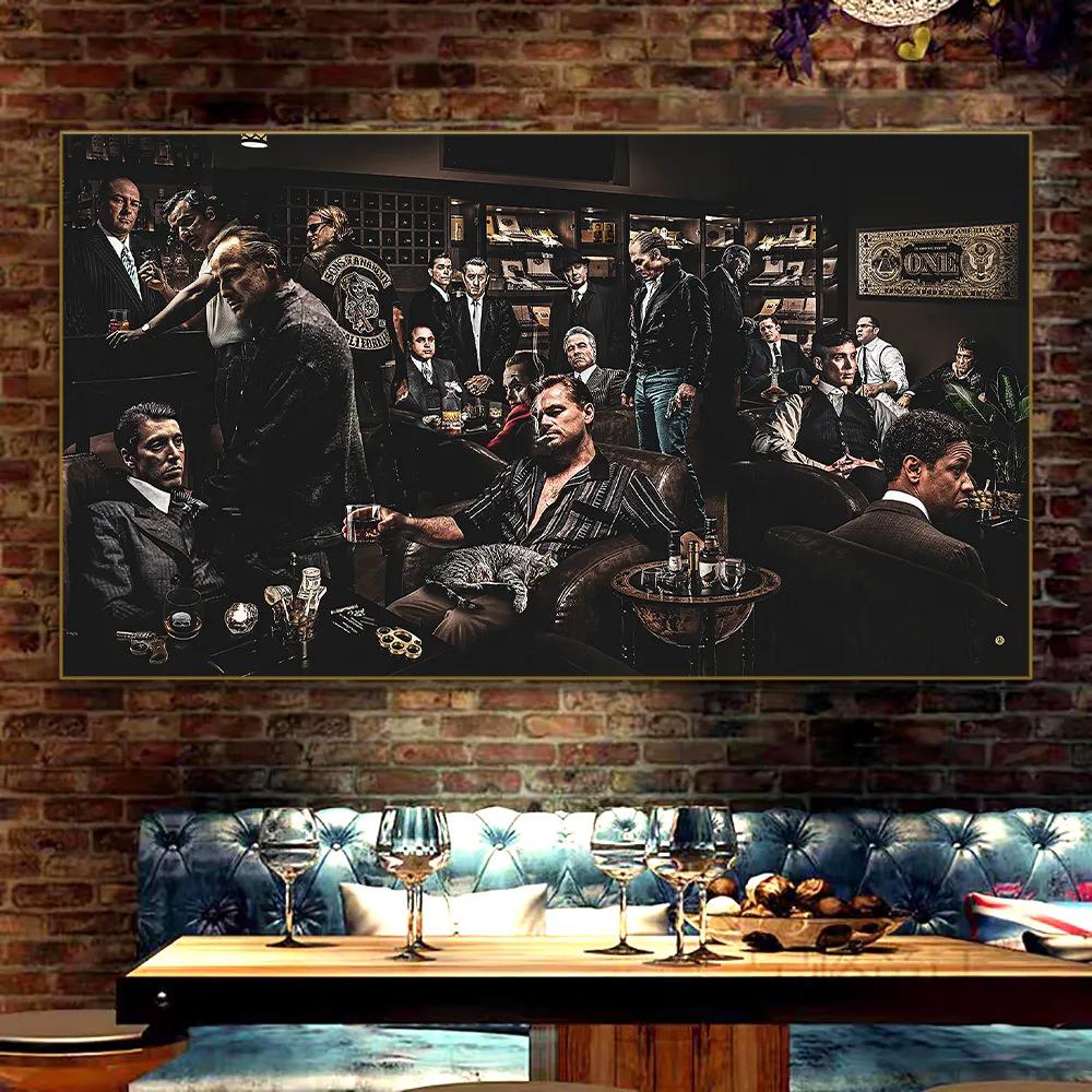 Famous Gangster Movie Character Canvas Wall Art – Modern Decorative Portrait for Living Room