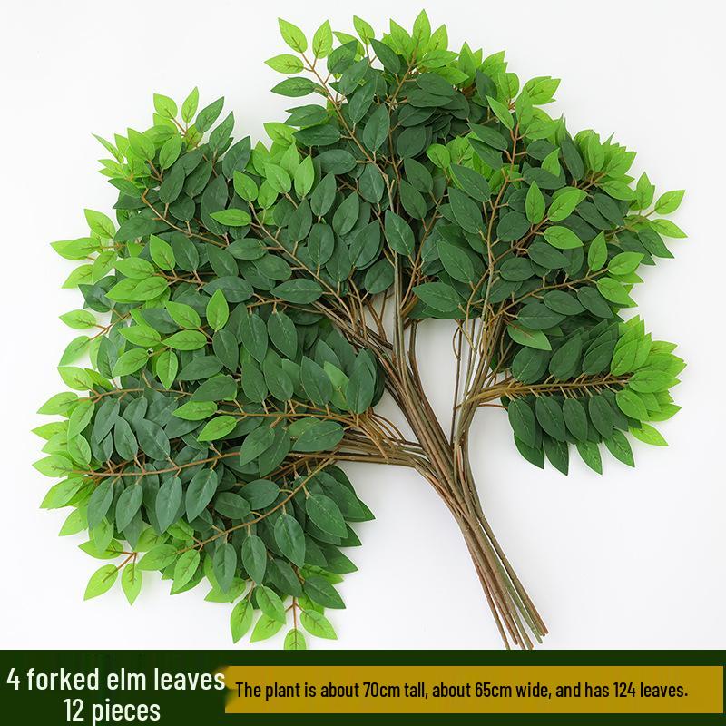 Artificial Banyan Branches with Laminated Plastic Leaves for Landscaping and Decoration