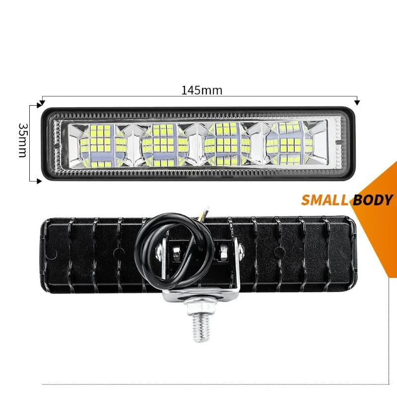 72W Automotive Work Lights LED Strip 4x4 24 LED Engineering Auxiliary Lights for Motorcycle Dirt Bike Auto Accessories