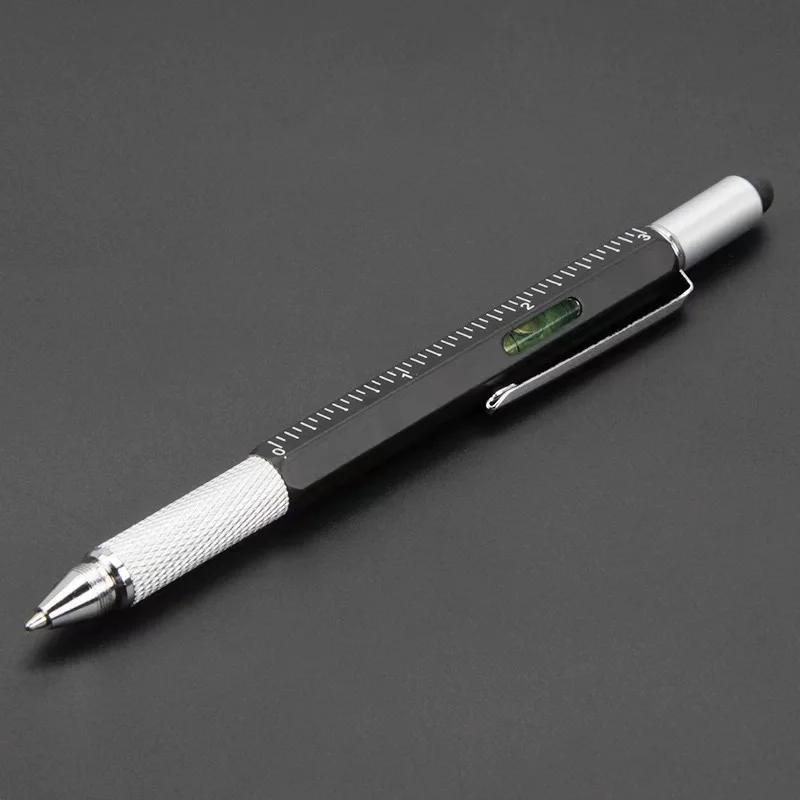7 In1 Multifunction Ballpoint Pen With Modern Handheld Tool Measure Technical Ruler Screwdriver Touch Screen Stylus Spirit Level