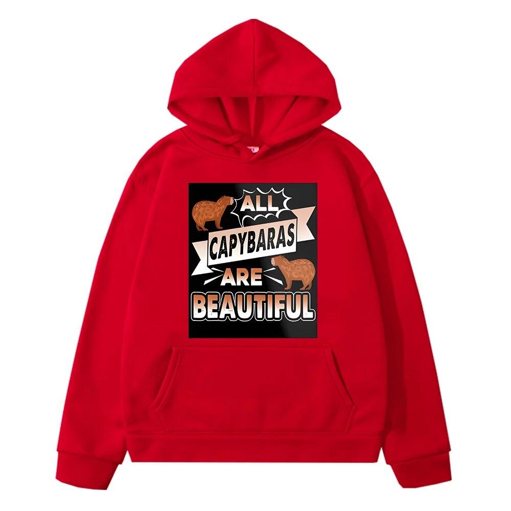 Sweat-Shirt Enfant Capybara Mignon - Col Rond, Coton, Printemps/Automne, Pour École, Loisirs, Garçons Et Filles