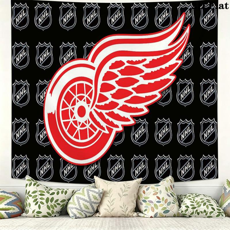 Detroit Red Wings Wall Tapestry Aesthetic Wall Hanging Printed Fabric Blanket Decorative Tapestries for Bedroom Living Room Home Decor