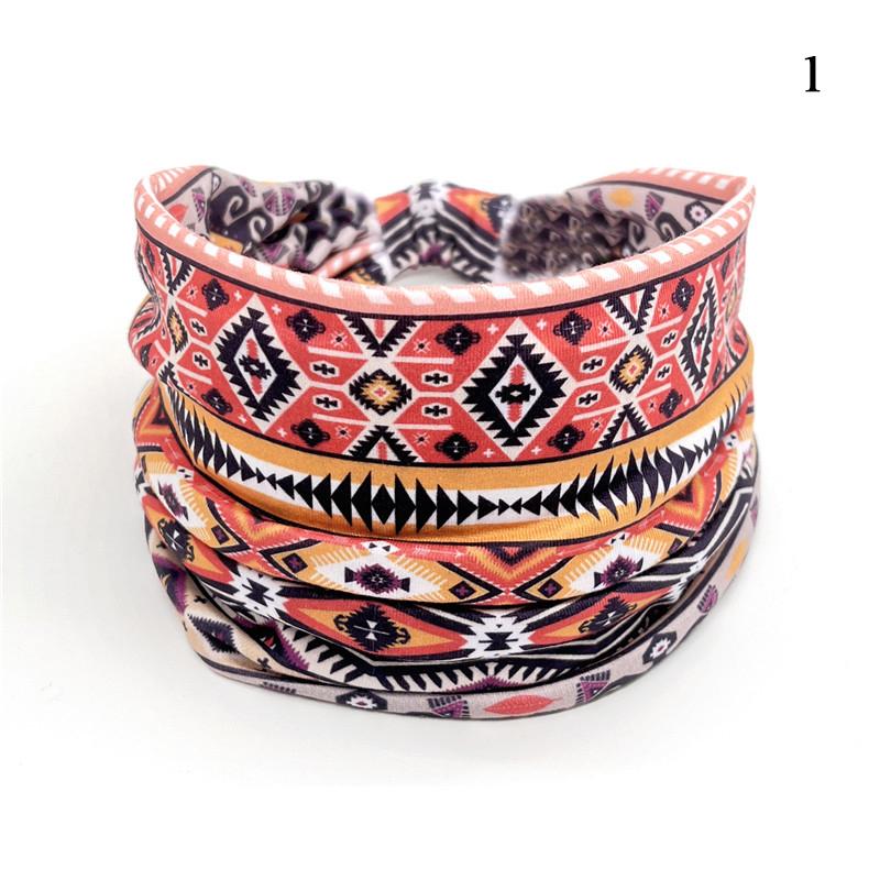 

Boho Stretch Headwrap Women Rose Flower Print Yoga Headband Elastic Head Wrap Hair Band Bandana Headband Wide Scarf Turban 2023