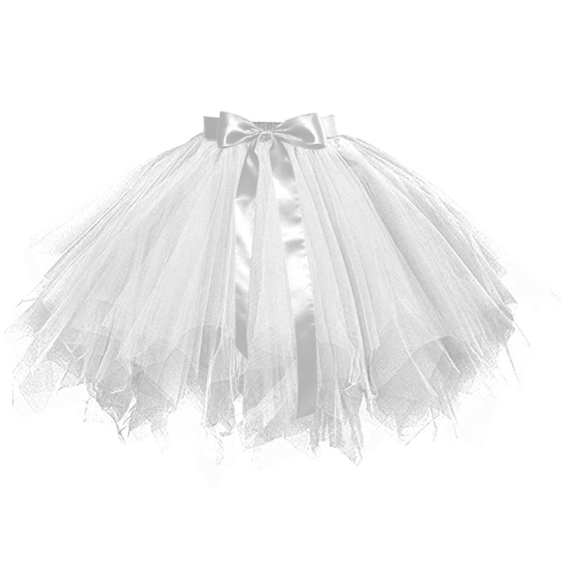 Women s Elastic Waist Petticoat Puffys Tutus Tulle Skirt Princess Ballet Dance Pettiskirts Underskirt Cosplay Costumes белый
