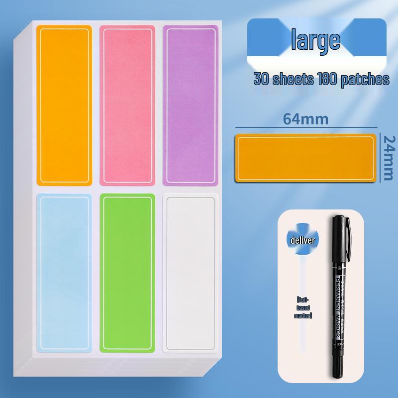 Waterproof Self-Adhesive Name Labels and Colorful Sticky Notes