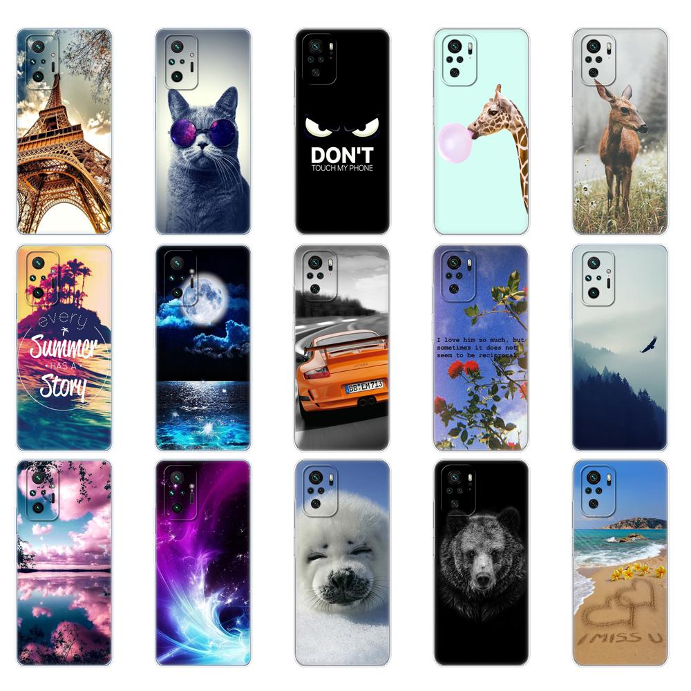 For Xiaomi Redmi Note 10 10S Case 4G 5G Silicon Soft Tpu Back On Redmi Note 10 Pro Global Phone Cover Note10 S Bumper Etui Funda