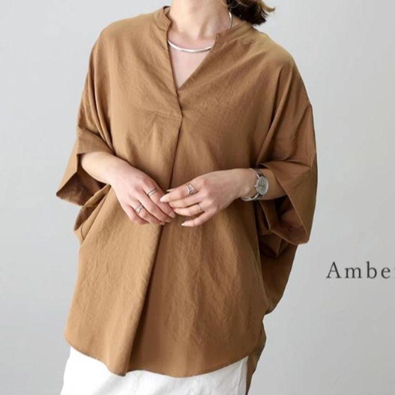 

K-style Summer plus Size Oversized Girls Solid Color and V-neck Loose Pullover Bat 3/4 Sleeve Shirt Chiffon Shirt Tops Brown One size