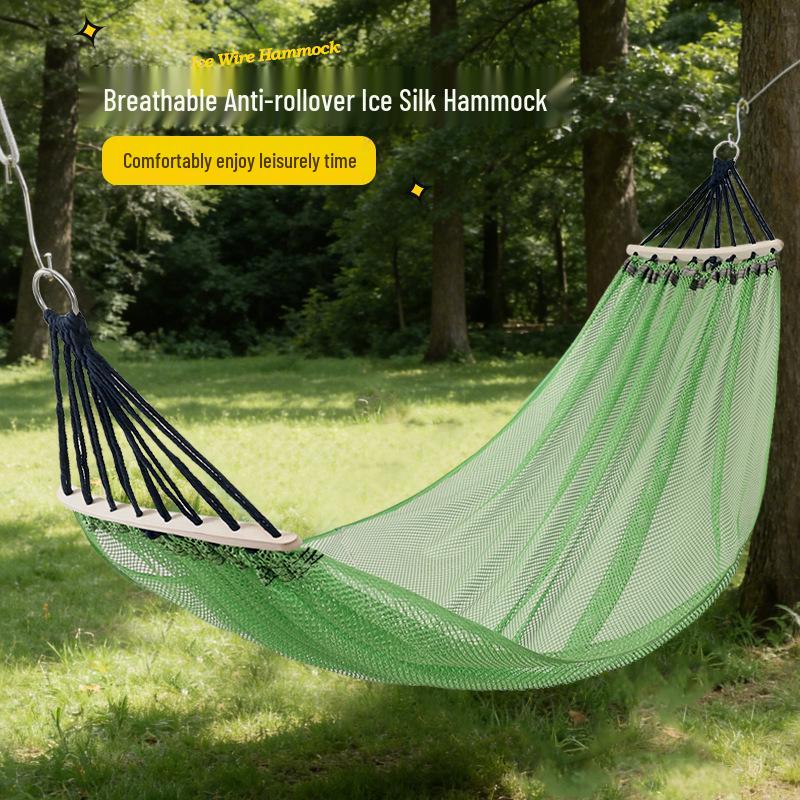 Breathable Anti-Rollover Ice Silk Mesh Hammock Swing Chair for Adults - Indoor/Outdoor Use