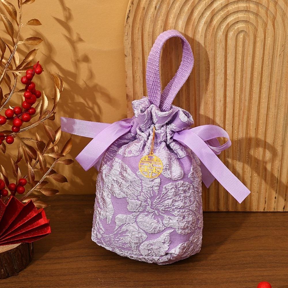 Cloth Wedding Candy Bag Embossed Flowers Engagement Gift Packing Bag  Engagement/Wedding