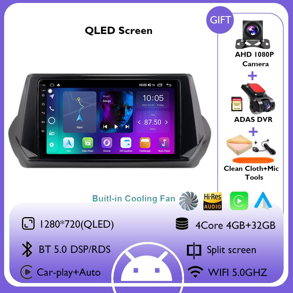 9Inch Android 14 Wireless Carplay Auto For Peugeot 2008 208 2019 2020 2021 2022 Car Radio Multimedia Video Player Navigation GPS