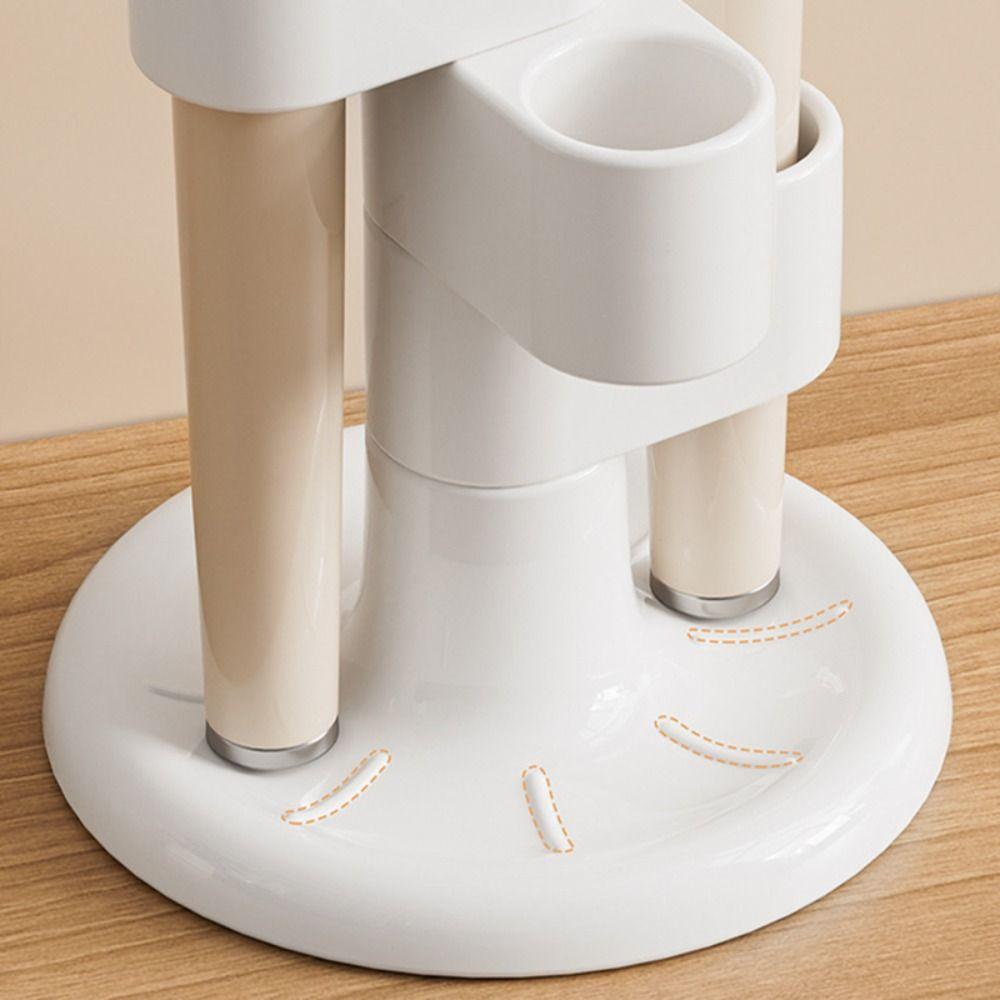 Portable ABS Pen Holder 4-slot Rotating Household Toothbrush Holder Desktop Pen Rack Students