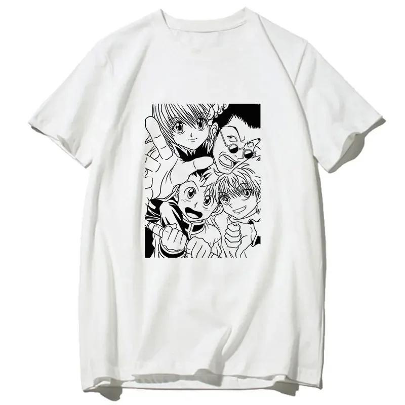 Мужская футболка унисекс  90-х годов в стиле японского аниме  Hunter X Hunter  с графикой, Харадзюку Каваий, футболка с Киллуа, забавная футболка с Хисокой, топы, мужская XL