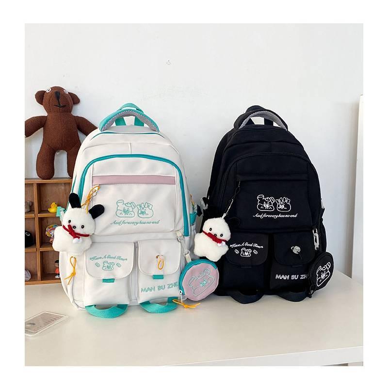 Blocking Splicing Color School Bag Large Capacity Backpack Cartoon Gift Students