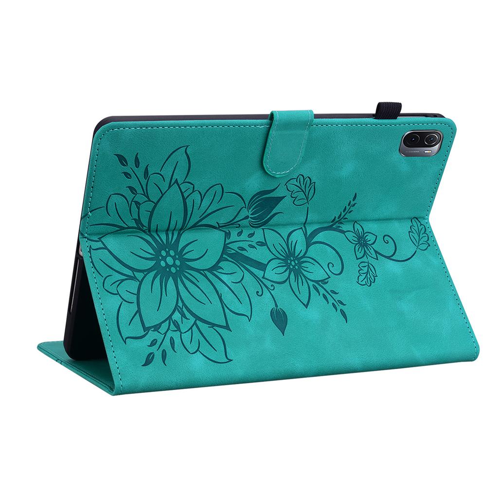For Xiaomi Pad 5 / Xiaomi Pad 5 Pro (It's not Xiaomi Pad 5 Pro 12.4). PU Leather Exquisite Floral Embossed Design Tablet Case