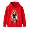 Kids Girls Boys Cute Cartoon Doll Print Pullover Hoodie, Cozy Long Sleeve Casual Sweatshirt For Daily Wear School Street Hip Hop Style Tops For
