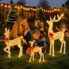 Prismatic Reindeer Figures for Christmas Acrylic Light, 2D Glowing Ornament with LED String Light-up Holiday Decorations Home Garden, Festive