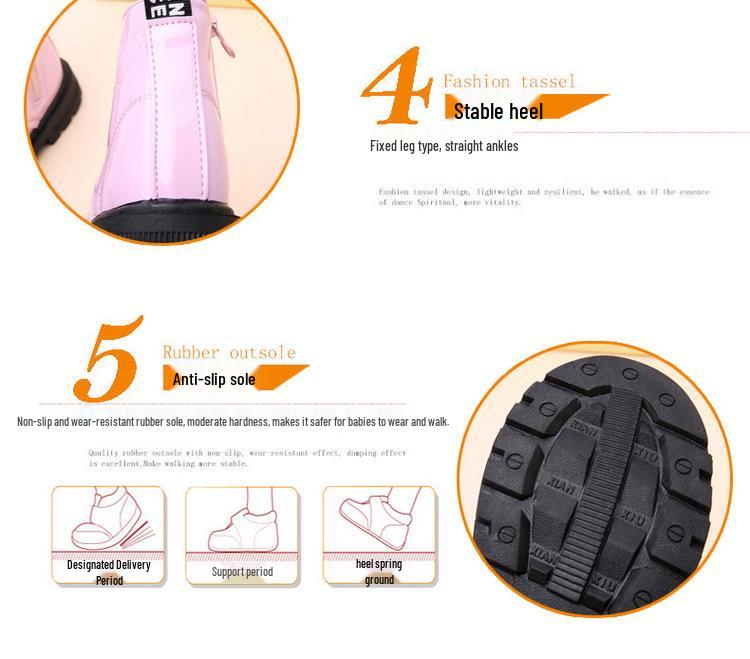 Kids' Non-slip Leather Ankle Boots - Autumn/Winter Velvet-Lined for Boys and Girls