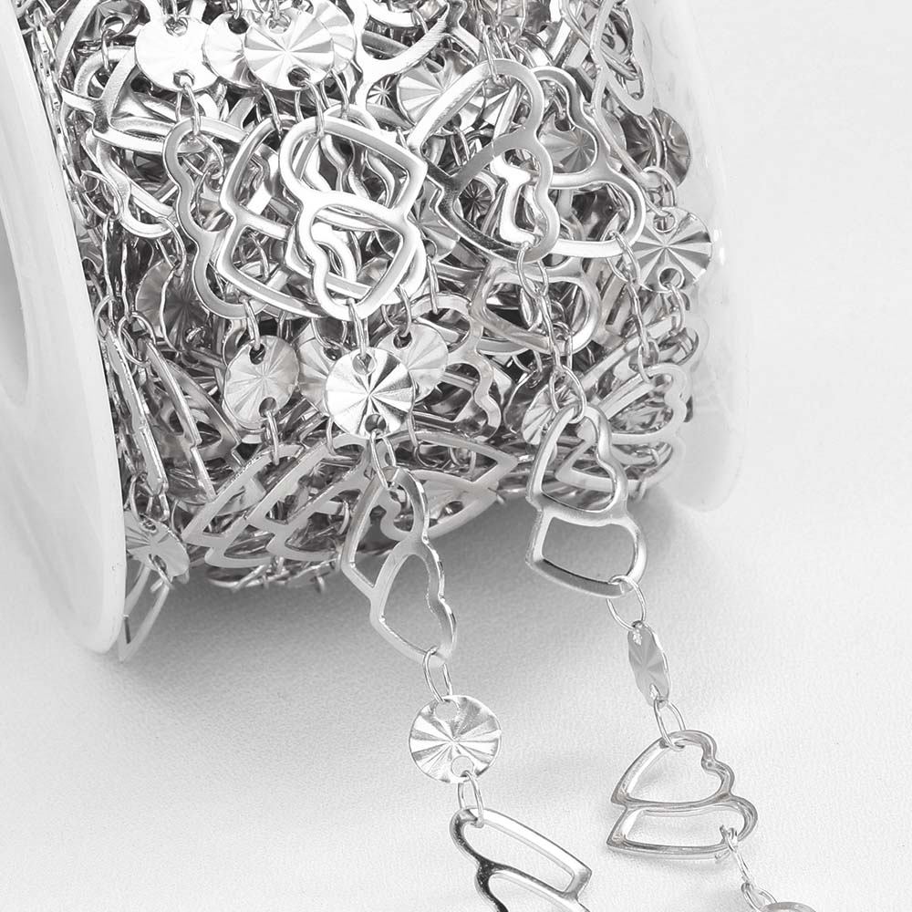 1Meter Stainless Steel Leaf Star Charm Tassel Link Chain Dangle Charms Pendants Chains for DIY Necklace Bracelet Jewelry Making