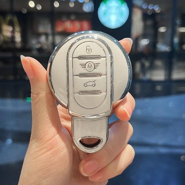 TPU Car Key Case Cover For BMW Mini COOPERS COUNTRYMAN ONE JCW CLUBMAN F56 F55 F54 F57 F60 Roadster Fob Holder Shell Keychain
