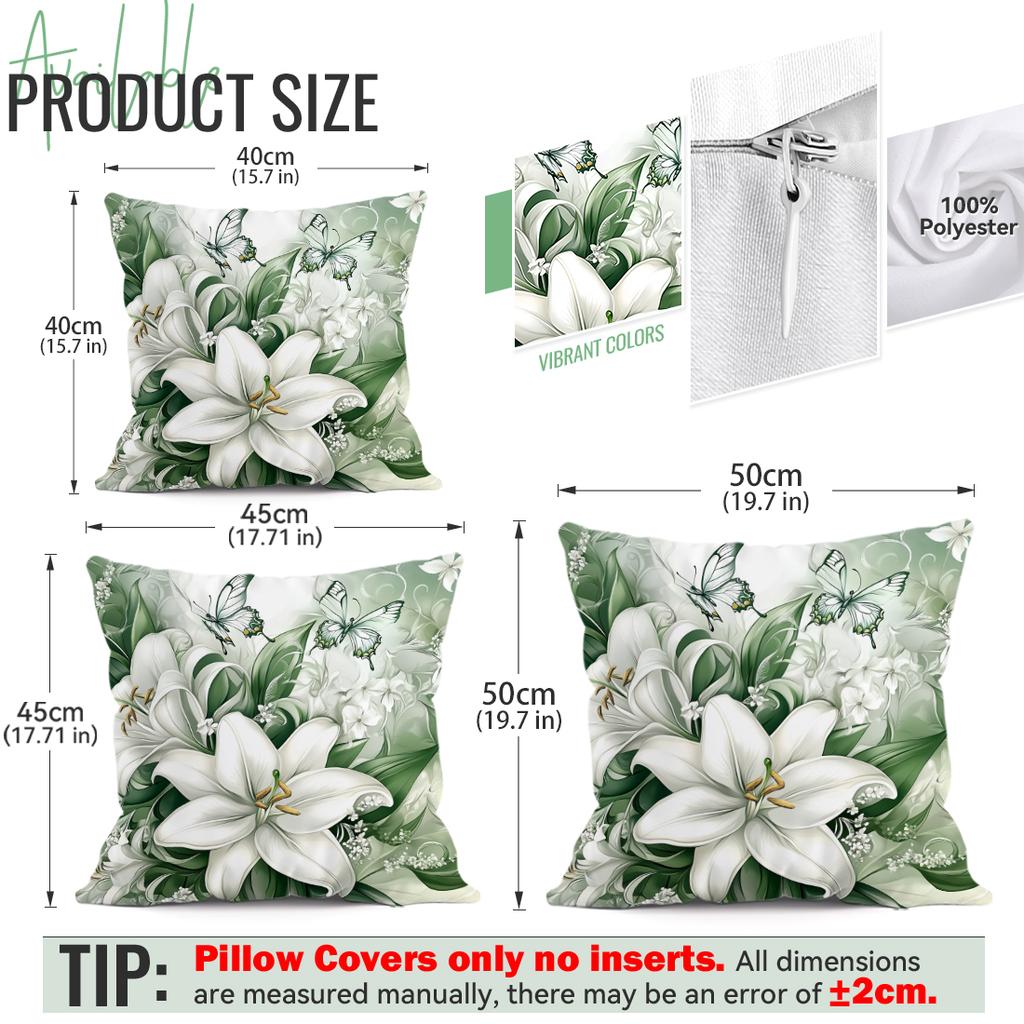 4pcs/set Lilies and Butterflies Cushions Pillowcase Polyester Cushion Cover Throw Pillow Pillowcover Home Car Sofa Decor