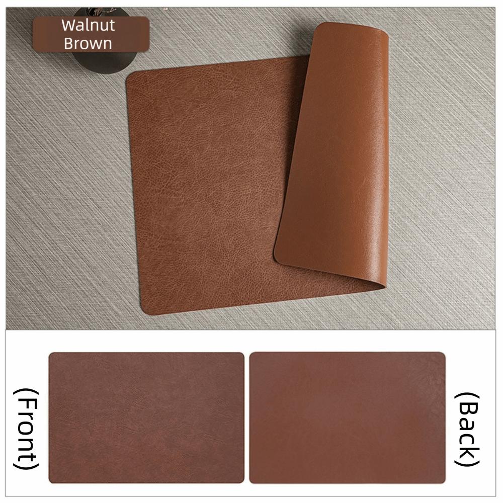 Faux Leather Table Placemats Double-Sides Square Dining Table Mat Waterproof Heat Resistant Table Place Mats For Kitchen Dining