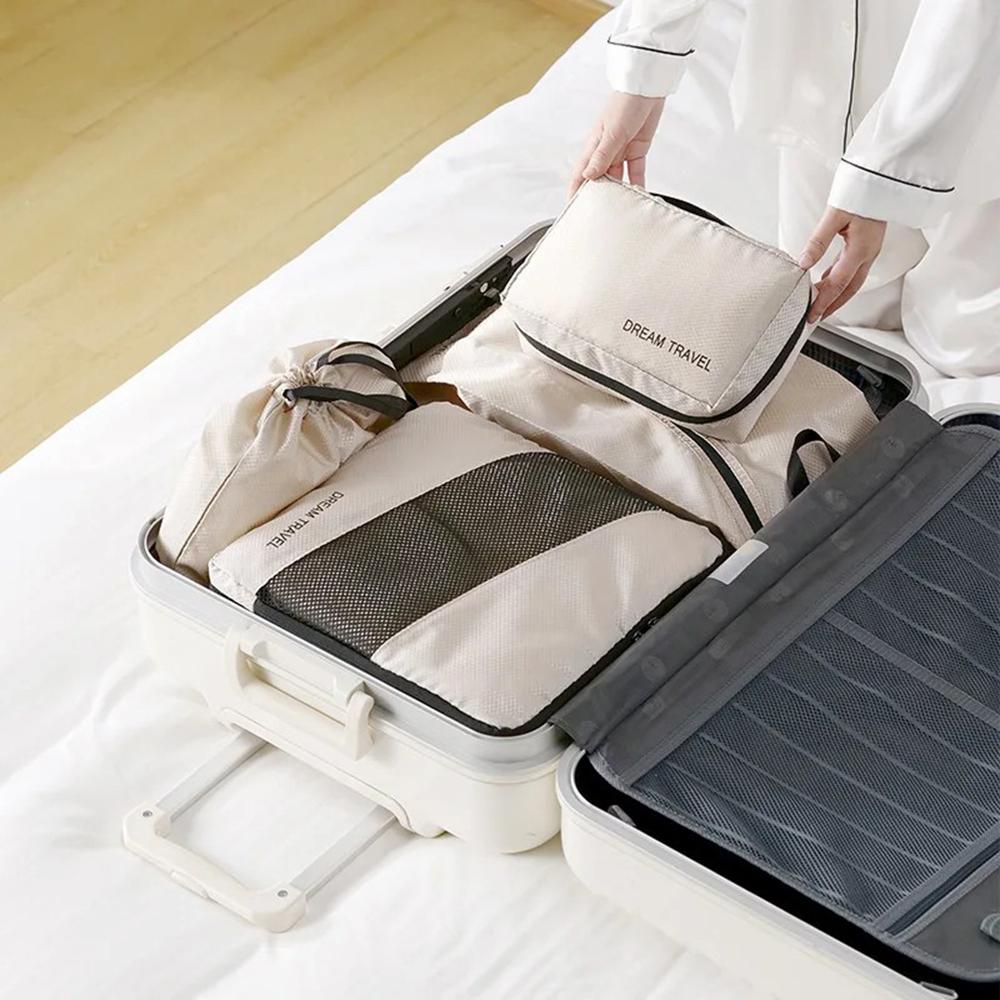 LG6S074 6-Piece Expandable Clothing Storage Bag Travel Organizer Set