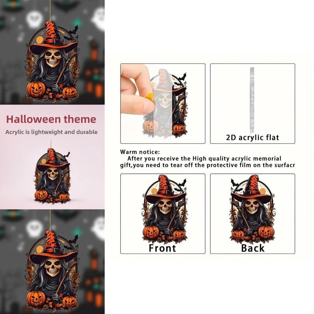 Car Decor Acrylic Pumpkin Pendant For Halloween Party Vehicle Ornament