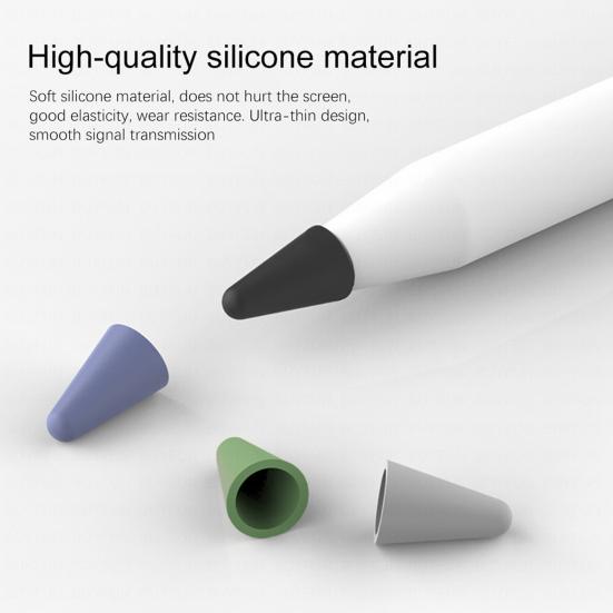 3Pcs Pen Protective Case Anti-falling Convenient Silicone Writing Stylus Cover for Apple Pencil 1/2