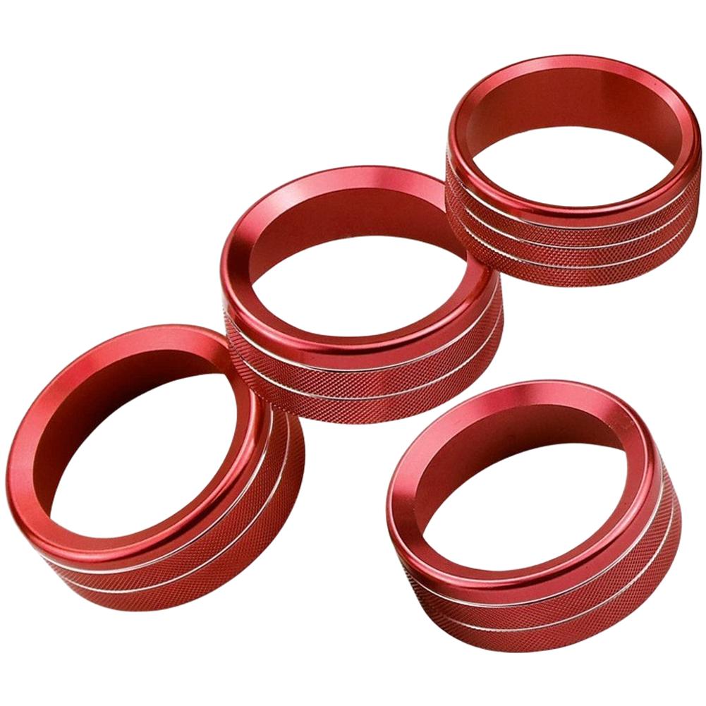 4 шт. Кольца-ручки фар кондиционера Декоративная крышка кнопки переключателя управления кондиционером Для Jeep Для Wrangler Для JL 2018- красный