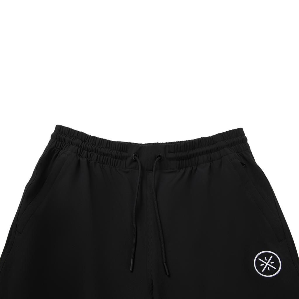 Li Ning X Jay Flow Collaboration Wade Series Minimalist Sports Cuffed Letter Print Loose Comfortable Versatile Casual Pants Men Pants Black AKXV377-1