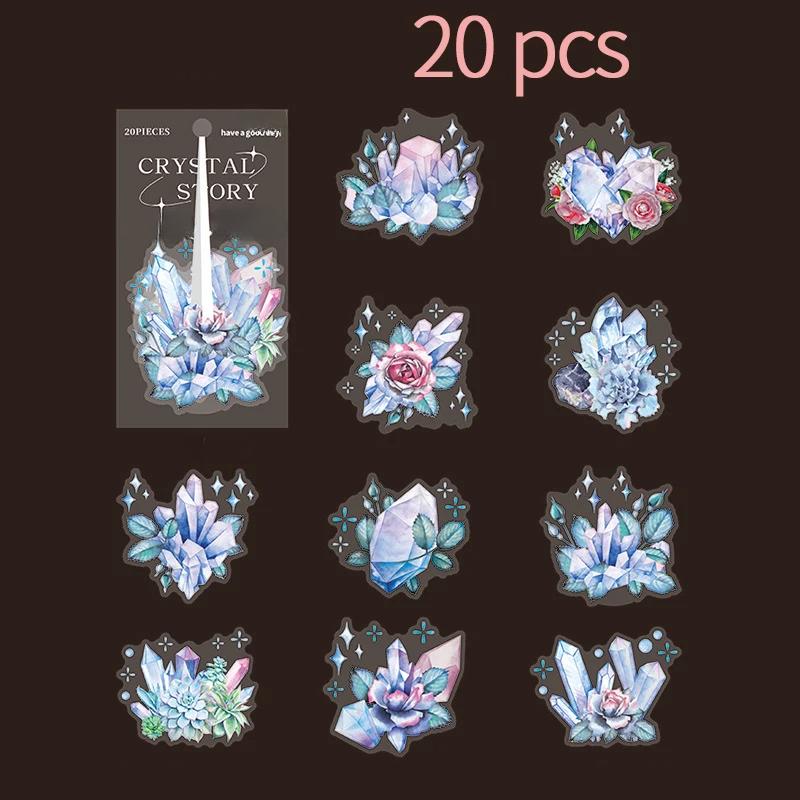 

6 Styles INS Crystal Laser Flowers Stickers DIY Diary Album Scrapbooking Material Hand Made Junk Journal Supplies