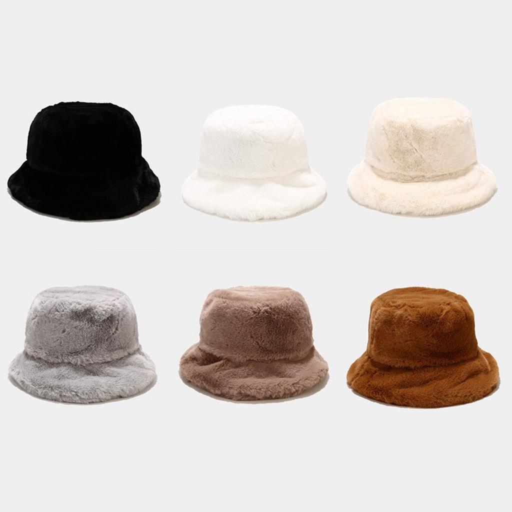 Winter Men Women Thickened Thermal Plush Hat Fisherman Hat Basin Cap Bucket Hats