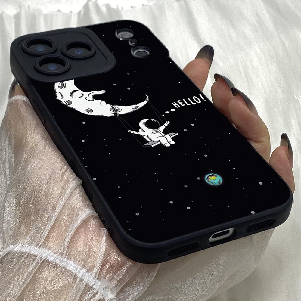 M419 Art space astronaut Angel Eyes Soft Phone Cases for iPhone Samsung Galaxy Xiaomi Rdemi Huawei Honor Infinix Realme OPPO Vivo All Model TPU Case
