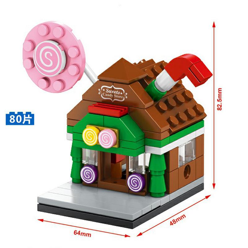 Building Blocks Mini Street View Building Blocks Compatible Building Blocks Children's Educational Assembling Building Blocks