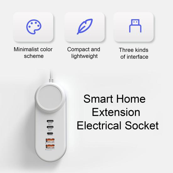 Charging Socket Plug-And-Play Stable Output Dual USB Type-C Interface High-speed Transmission Quick Charging 35W PD USB C Power Strip Home Supplies