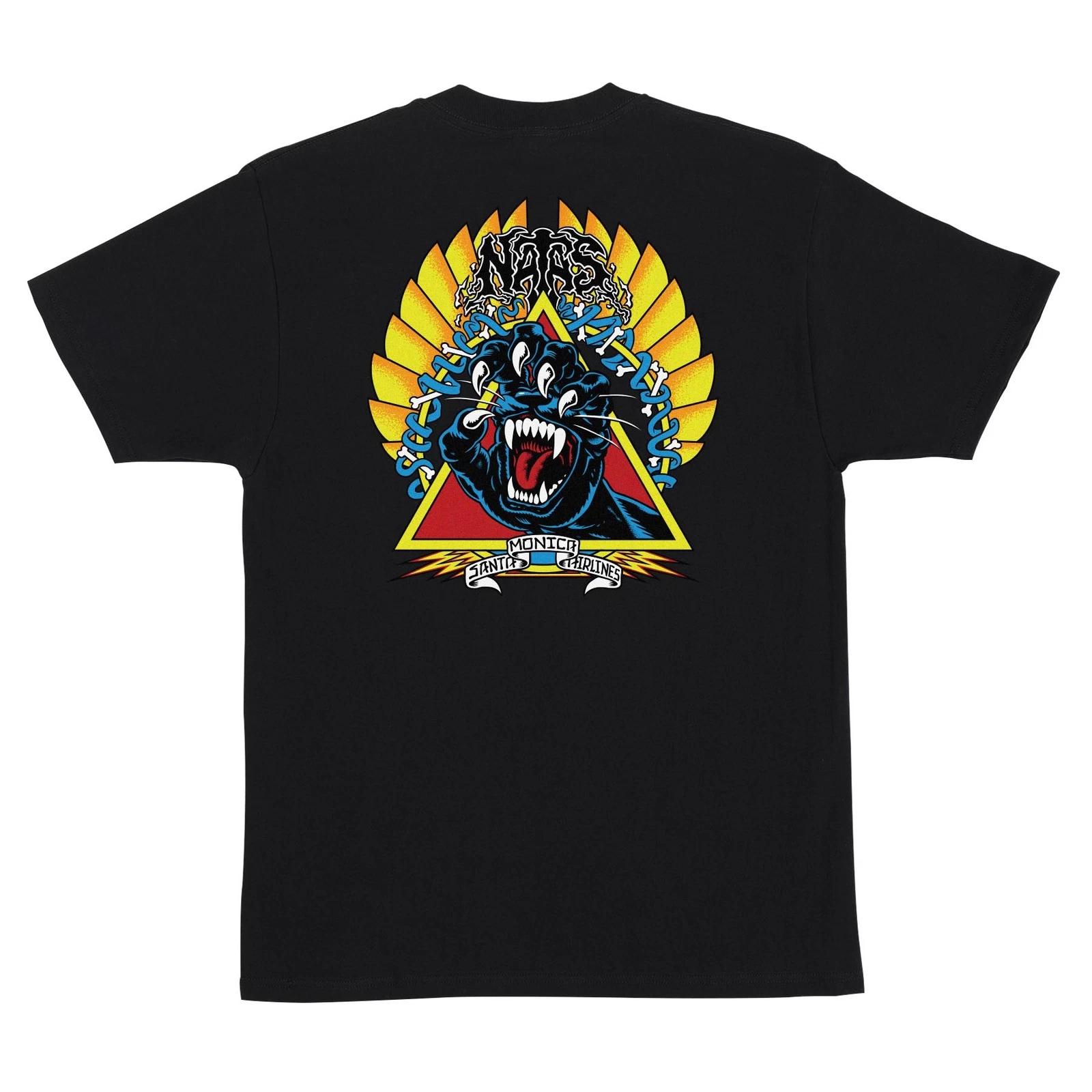 Santa Monica Airlines Natas Kaupas SCREAMING PANTHER Skateboard T Shirt BLACK XL