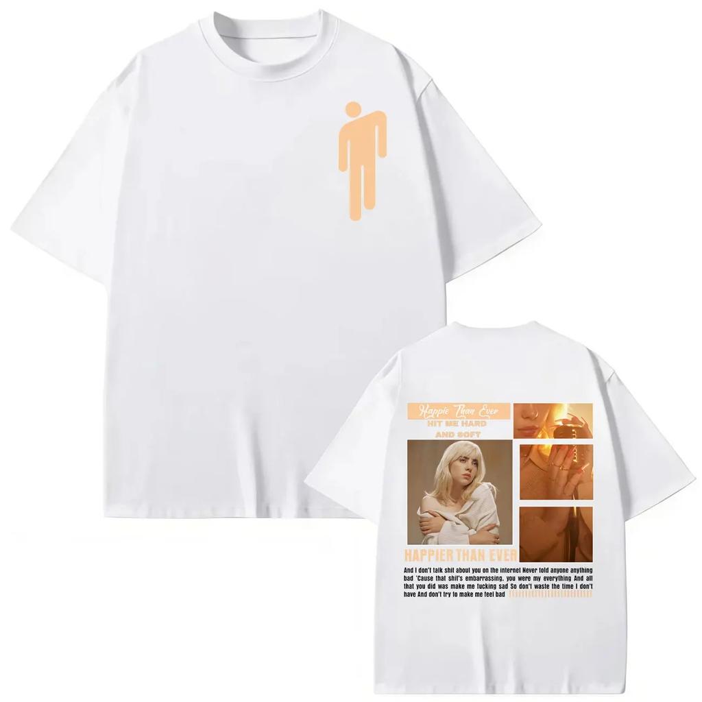 Billie Eilish Hit Me Hard and Soft Album Poster Graphic Print TShirts Men Women Fashion Cotton Tees Y2k Fashion Oversized Tops