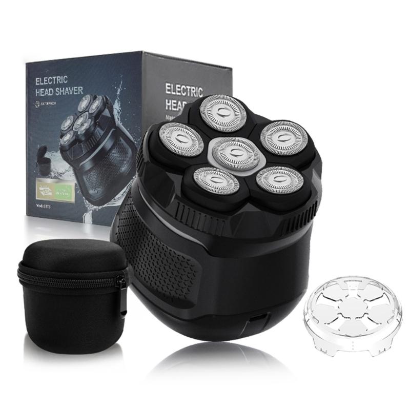 Efficient Men's Bald Head Electric Razors Digital Display Shaver Portable Beard Trimmer for Travel and Home Use